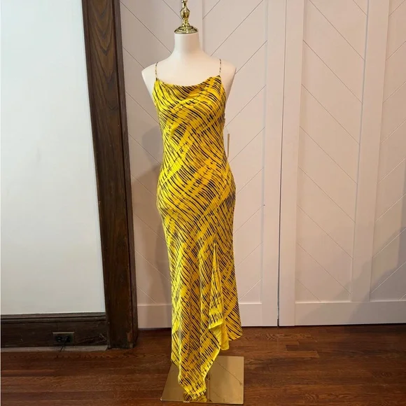 knee length dresses for ladies Black And Yellow Floral Morgan Midi Dress